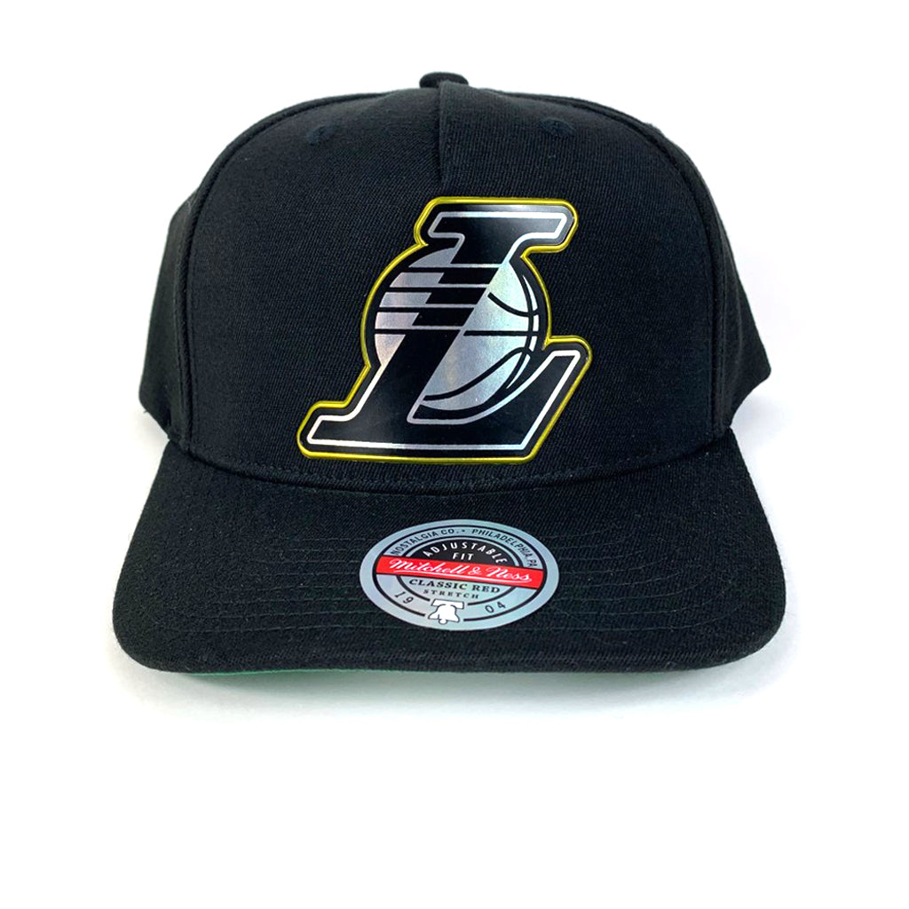 LA Lakers Hat Black Tri TPU Classic Redline Snapback Mitchell and Ness